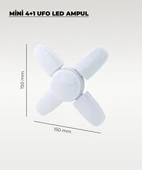 30W Mini Pervane 4+1 Kanatlı Ampul 6500K Beyaz Işık thumbnail 2