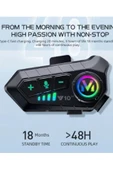 ﻿y10 2x Motosiklet Kask İntercom Çift Eşleşme Rgb Işıklı Bluetooth Kulaklık 5,3 thumbnail 3