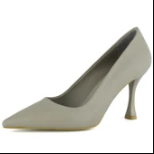 Erkan Saçmacı Suzanna Vizon Hakiki Dana Derisi Sivri Burun Klasik İnce Topuklu Ayakkabı - 1