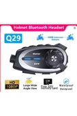 Q29 Motosiklet Kask Bluetooth Kulaklık Eşleşmeli 1080p Kamera Geniş Açı Su Geçirmez Intercom - 6