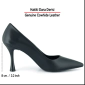 Erkan Saçmacı Suzanna Siyah Hakiki Dana Derisi Sivri Burun Klasik İnce Topuklu Ayakkabı - 2