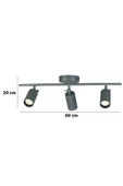 LEGACY Spoti 3'Lü Antrasit Renk (BEYAZ IŞIK) Modern Tasarım Salon - Mutfak - Banyo Spot Ledli Sıralı Avize thumbnail 2