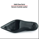 Erkan Saçmacı Suzanna Siyah Hakiki Dana Derisi Sivri Burun Klasik İnce Topuklu Ayakkabı - 9