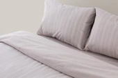 Sleeptown Keten Görünümlü Armürlü Pamuk Nevresim Takımı Gri-Bej / 160x220 Tek Kişilik-200x220 Çift Kişilik - 9