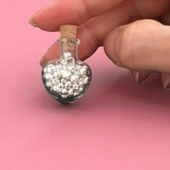 10 Gram 999 Ayar Gümüşten Üretilmiş Kalp Tasarımlı Cam Şişeli Granül Gümüş Hediyesi-553 - 3