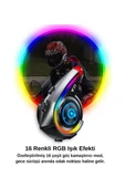 Y21 Rgb Işık Efektli Intercom Bluetooth Motosiklet Kask Kulaklığı Intercom Kulaklık thumbnail 3