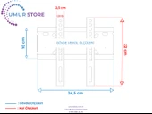 Fobem ML43EW4000 43'' FHD Android  19”- 43” inç Lcd Led Ekran Tv Sabit Askı Aparatı - 3