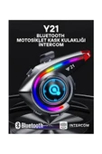 Y21 Rgb Işık Efektli Intercom Bluetooth Motosiklet Kask Kulaklığı Intercom Kulaklık thumbnail 1