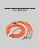 120W Şarj Destekli 3’ü 1 Arada Çoklu Şarj Kablosu – 1.2 Metre - 5