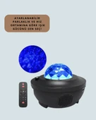 Sesle Etkileşimli Yıldız Projektörlü Gece Lambası – Bluetooth Hoparlörlü, USB Girişli, Dönen Okyanus - 2