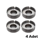 Porsima 4'lü TE-136 Paslanmaz Çelik Metal Kül Tablası - Kapaklı Rüzgar Geçirmez Küllük thumbnail 3