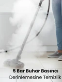 Mieco Stella 5 Bar/ 2000W / Çok Fonksiyonlu Buharlı Temizleyici - Buharlı Temizlik Makinesi + Ütü Başlığı ve Eldiven Hediye   -  Beyaz thumbnail 6