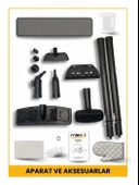 Mieco Stella 5 Bar/ 2000W / Çok Fonksiyonlu Buharlı Temizleyici - Buharlı Temizlik Makinesi + Ütü Başlığı ve Eldiven Hediye   -  Beyaz thumbnail 10