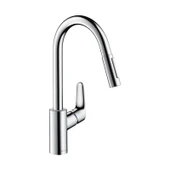 Hansgrohe Focus Tek Kollu Evye Bataryası Spiralli Krom - 1