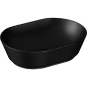VitrA Geo 7427B083-0016 Oval Çanak Lavabo, 55 cm, Mat Siyah - 1