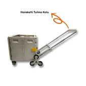 Ultra Geniş, 8 Tekerlekli, 85 Lt Beyaz Katlanır Alışveriş Arabası - Merdiven Çıkan - 2