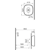 VitrA Outline 5994B450-0016 Kare Lavabo, 48 Cm, Mat Vizon - 2
