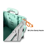 4 Tekerlekli Yeşil, 38L Orta Boy, Hareketli Alüminyum Tutacaklı Alışveriş Arabası - 3