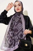 Labirent Desen Soft Şal Siyah Vizon thumbnail 2