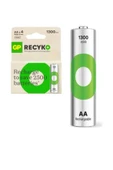 GP Batteries Recyko 1300 Aa Kalem Ni-mh Şarjlı Pil, 1.2 Volt, 4'lü Kart - 1