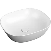 VitrA Plural 7810B401-0016 Kare Alçak Çanak Lavabo, VitrA Clean, 45 cm, Mat Beyaz - 1