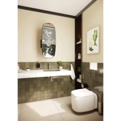 VitrA Plural 7810B475-0016 Kare Alçak Çanak Lavabo, VitrA Clean, 45 cm, Mat Yosun Yeşili - 2