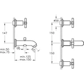 Artema Juno A40832 Ankastre Banyo Bataryası, El Duşu Çıkışlı, Sıva Üstü, Krom - 2