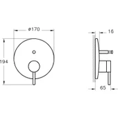 VitrA Origin A4262036 Ankastre Banyo Bataryası, Sıva Üstü, Mat Siyah - 4