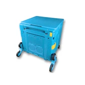 Ultra Geniş, 8 Tekerlekli, 85 Lt Mavi Katlanır Alışveriş Arabası - Merdiven Çıkan - 3