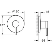 Artema Vitra Origin A4262134 Ankastre Duş Bataryası,fırçalı Nikel, Sıva Üstü - 2