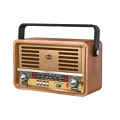 Retro Tasarımlı RT-785 AM/FM/SW 3 Band Radyolu Bluetooth Hoparlör - Güneş Paneli Destekli, USB/TF Müzik Çalar Özellikli thumbnail 1