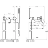 Artema Juno A4239823 Küvet Bataryası, Yerden, El Duşlu, Altın - 4