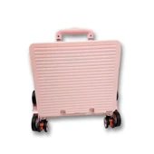 8 Tekerlekli, 55 Litre Pembe Katlanır Alışveriş Arabası - 3