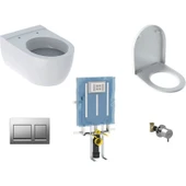 VitrA Geberit Icon ALPHA15 Soft Asma Klozet Seti Parlak Krom - 1