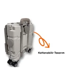 4 Tekerlekli Gri, 38L Orta Boy, Hareketli Alüminuyum Tutacaklı Alışveriş Arabası - 3