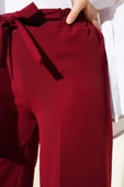 Kendinden Kuşaklı Dabıl Pantolon Bordo thumbnail 4