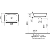 VitrA Geo 7425B003-0016 Dikdörtgen Çanak Lavabo - 7