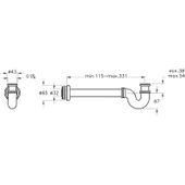 VitrA A45118 Lavabo Sifonu, P Tipi, Krom - 2