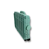 4 Tekerlekli Yeşil 56L Büyük Boy Sabit Alüminyum Tutacaklı Alışveriş Arabası - 4