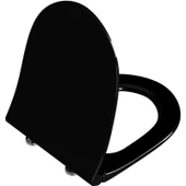 VitrA Sento 7748B070-0559 Rim-Ex Asma Klozet Seti 54 cm Parlak Siyah (Klozet Kapağı Dâhildir) - 2