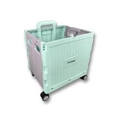 4 Tekerlekli, Yeşil, 32L Standart Boy, Sabit Tutacaklı Alışveriş Arabası - 3