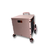 8 Tekerlekli, 55 Litre Pembe Katlanır Alışveriş Arabası - 2