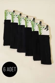 Bayan 6lı Bambu Dizaltı Çorap Siyah thumbnail 1