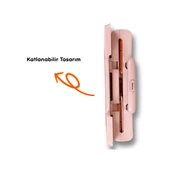 Piknik Masalı, 8 Tekerlekli, 55 Litre Pembe Katlanır Alışveriş Arabası - Merdiven Çıkan - 2