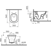 VitrA Valarte 7805B403-0090 Asma Klozet, Rim-ex, 54 cm, Beyaz - 4