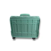 4 Tekerlekli Yeşil 56L Büyük Boy Sabit Alüminyum Tutacaklı Alışveriş Arabası - 2