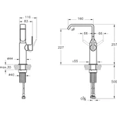 VitrA Suit A4276539 Çanak Lavabo Bataryası, Yandan Kumandalı, Parlak Siyah - 2