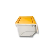 Plastik Katlanır Çocuk Odası Modüler Tek Kapaklı Saklama Kutusu - Sarı - 2