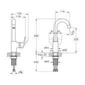 Artema Flow Round Lavabo Bataryası (Döner Borulu) A43152 - 2
