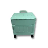 8 Tekerlekli Yeşil, 38L Orta Boy Hareketli Alüminyum Tutacaklı Alışveriş Arabası - 1